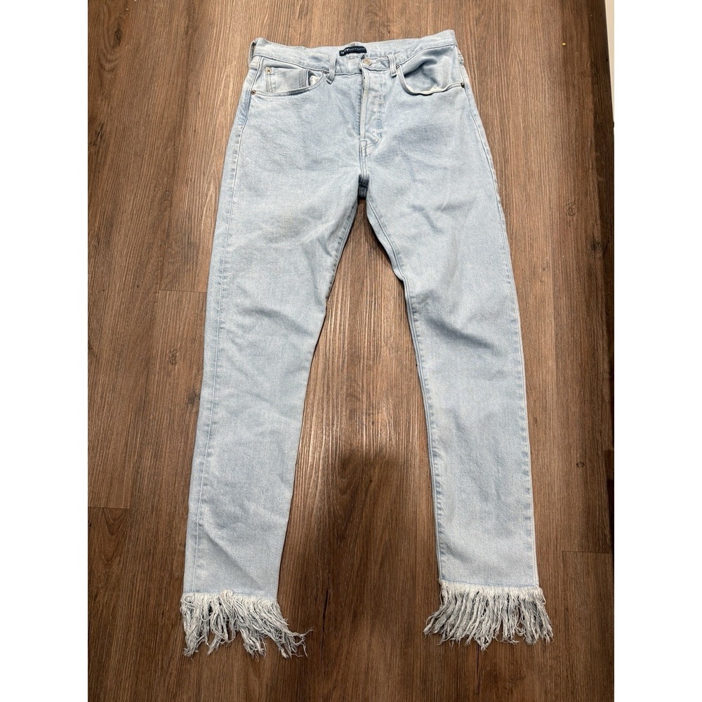 Levis Made & Crafted Selvedge 501 Skinny Stretch Jeans 30 Raw Hem Waist Womens